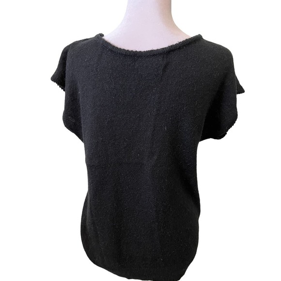 Vintage OHI Black Acrylic/Rayon Beaded Sweater Classy  M - Picture 1 of 5